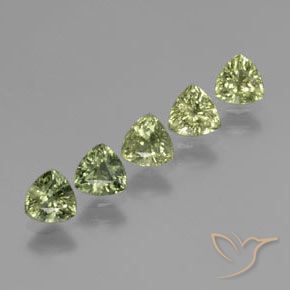 Gemme di Zaffiro Verde foresta chiaro naturale da 1.84 ct, Taglio trillion, VS