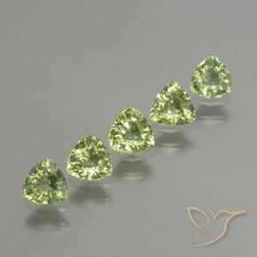 Gemme di Zaffiro Verde medio naturale da 1.82 ct, Taglio trillion, VS