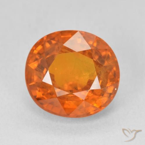 7.50ct Naturale Arancione scuro Zaffiro, Ovale, SI