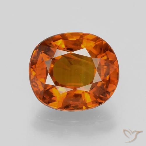 Zaffiro Arancia Fuoco naturale da 4.98 ct, Ovale, VS-SI