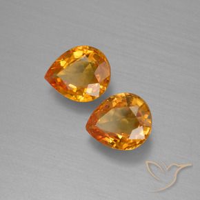 Gemme di Zaffiro Albicocca Arancia naturale da 1.40 ct, Forma a pera, VS