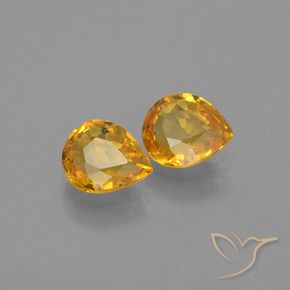 Gemme di Zaffiro Dorato scuro naturale da 1.33 ct, Forma a pera, VVS-VS