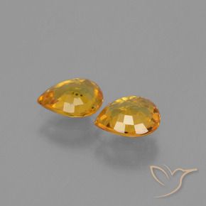 Gemme di Zaffiro Dorato scuro naturale da 1.33 ct, Forma a pera, VVS-VS