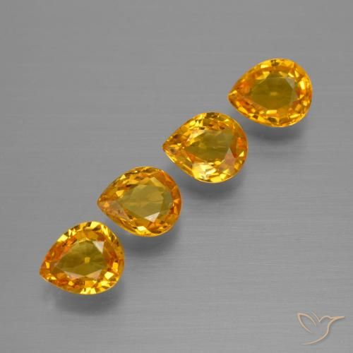 2.56ctw Naturale Arancio Scuro-Oro Zaffiro, Forma a pera, VVS-VS