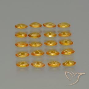 Gemme di Zaffiro Arancio intenso-OroG naturale da 4.40 ct, Taglio marquise, VVS-VS