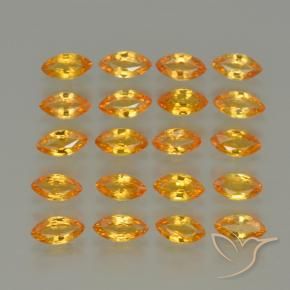 Gemme di Zaffiro Arancio intenso-OroG naturale da 3.68 ct, Taglio marquise, VVS-VS