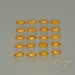 Gemme di Zaffiro Arancio intenso-OroG naturale da 3.68 ct, Taglio marquise, VVS-VS