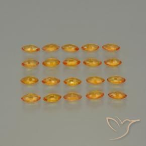 Gemme di Zaffiro Arancio intenso-OroG naturale da 3.49 ct, Taglio marquise, VVS-VS