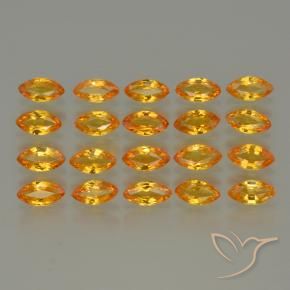 Gemme di Zaffiro Arancio intenso-OroG naturale da 3.80 ct, Taglio marquise, VVS-VS