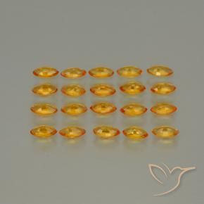 Gemme di Zaffiro Arancio intenso-OroG naturale da 3.80 ct, Taglio marquise, VVS-VS