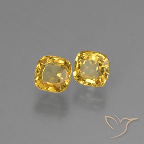 Gemme di Zaffiro Dorato naturale da 0.97 ct, Cuscino, VVS-VS