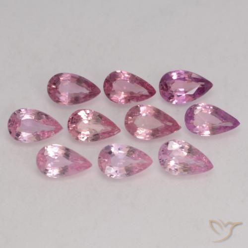 Gemme di Zaffiro Rosa chiaro naturale da 2.41 ct, Forma a pera, VS