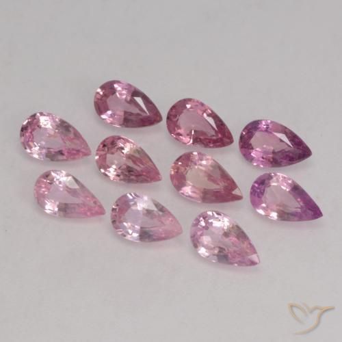Gemme di Zaffiro Rosa chiaro naturale da 2.41 ct, Forma a pera, VS