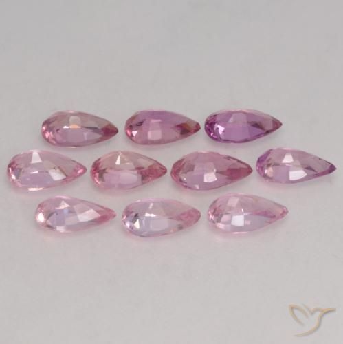 Gemme di Zaffiro Rosa chiaro naturale da 2.41 ct, Forma a pera, VS
