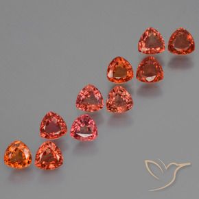 Gemme di Zaffiro Rosso medio naturale da 3.49 ct, Taglio trillion, VS