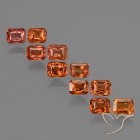 Gemme di Zaffiro Arancio Medio naturale da 2.63 ct, Ottagonale / Taglio smeraldo, VS