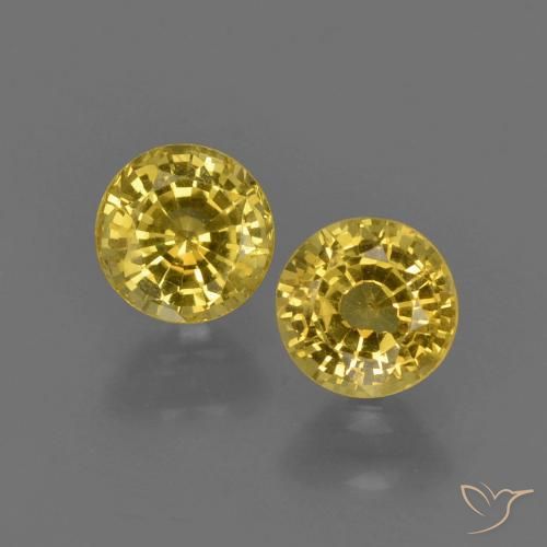 1.02ctw Naturale Giallo intenso Zaffiro, Rotondo, VS