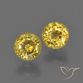 Gemme di Zaffiro Giallo intenso naturale da 1.02 ct, Rotondo, VS