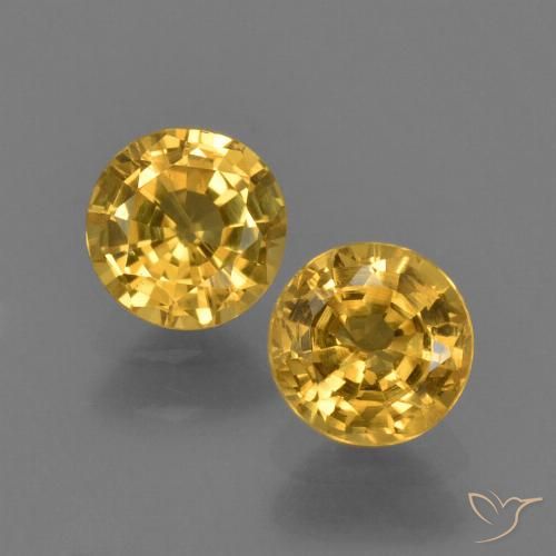 1.17ctw Naturale Arancio dorato Zaffiro, Rotondo, VS