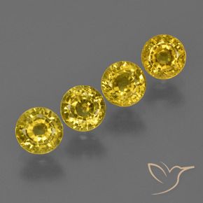 Gemme di Zaffiro Oro giallastro naturale da 1.97 ct, Rotondo, VS