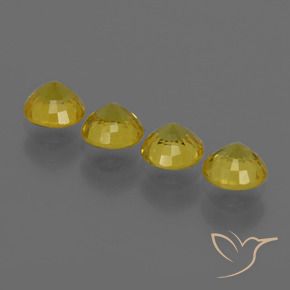 Gemme di Zaffiro Oro giallastro naturale da 1.97 ct, Rotondo, VS