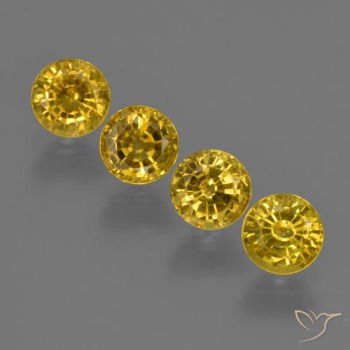 2.19ctw Naturale Giallo intenso Zaffiro, Rotondo, VVS-VS