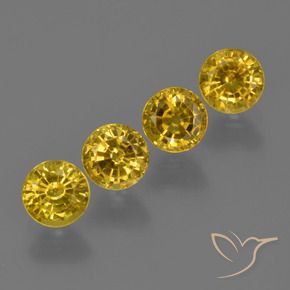 Gemme di Zaffiro Giallo intenso naturale da 2.19 ct, Rotondo, VVS-VS