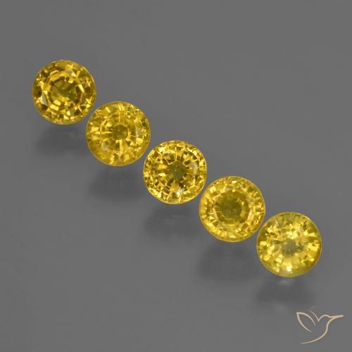 2.51ctw Naturale Giallo intenso Zaffiro, Rotondo, VS