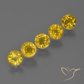 Gemme di Zaffiro Giallo intenso naturale da 2.51 ct, Rotondo, VS