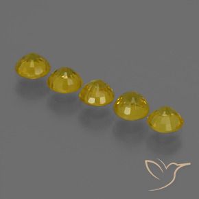 Gemme di Zaffiro Giallo intenso naturale da 2.51 ct, Rotondo, VS