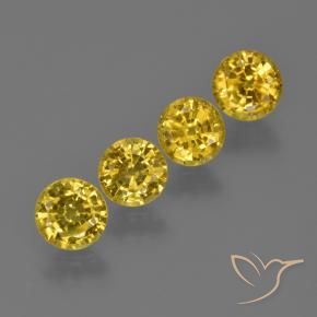 Gemme di Zaffiro Oro giallastro naturale da 2.34 ct, Rotondo, VS