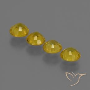 Gemme di Zaffiro Oro giallastro naturale da 2.34 ct, Rotondo, VS