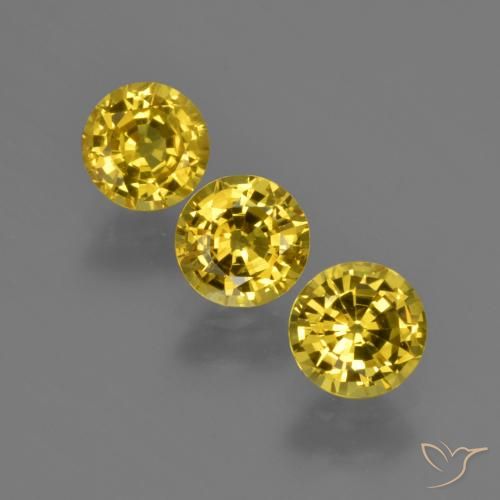 2.26ctw Naturale Oro giallastro Zaffiro, Rotondo, VS