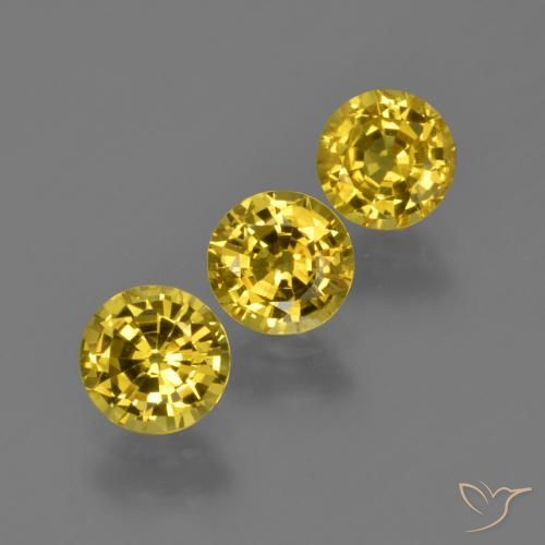 Gemme di Zaffiro Oro giallastro naturale da 2.26 ct, Rotondo, VS