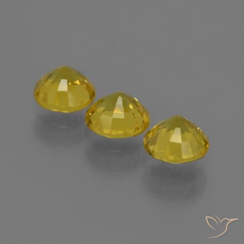 Gemme di Zaffiro Oro giallastro naturale da 2.26 ct, Rotondo, VS