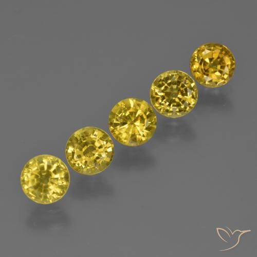Gemme di Zaffiro Giallo miele chiaro naturale da 3.05 ct, Rotondo, VS