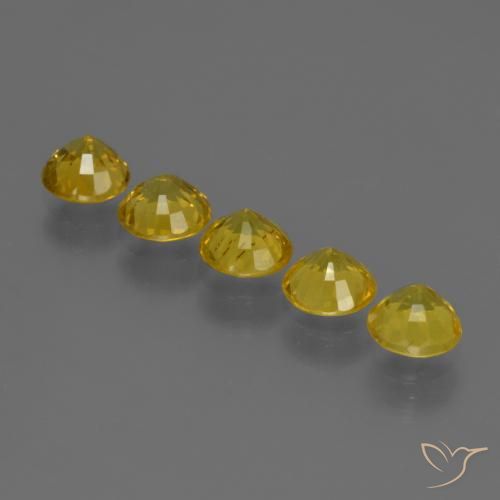 Gemme di Zaffiro Giallo miele chiaro naturale da 3.05 ct, Rotondo, VS