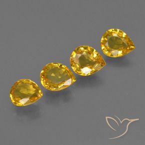 Gemme di Zaffiro Dorato naturale da 2.42 ct, Forma a pera, VS