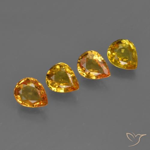 2.26ctw Naturale Arancio dorato Zaffiro, Forma a pera, VS
