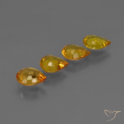 Gemme di Zaffiro Arancio dorato naturale da 2.26 ct, Forma a pera, VS