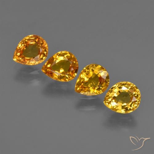 2.70ctw Naturale Arancio Medio Zaffiro, Forma a pera, VS