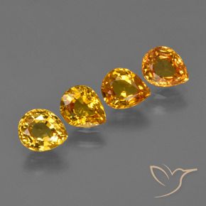 Gemme di Zaffiro Arancio Medio naturale da 2.70 ct, Forma a pera, VS