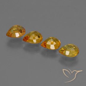 Gemme di Zaffiro Arancio Medio naturale da 2.70 ct, Forma a pera, VS