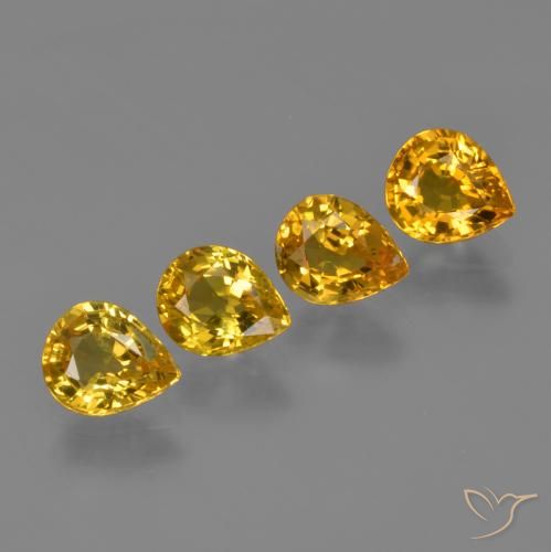 Gemme di Zaffiro Dorato naturale da 2.78 ct, Forma a pera, VS