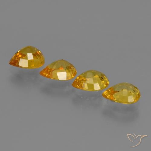 Gemme di Zaffiro Dorato naturale da 2.78 ct, Forma a pera, VS