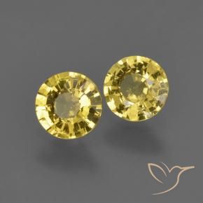 Gemme di Zaffiro Giallo d'autunno naturale da 0.79 ct, Rotondo, VS