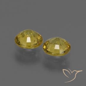 Gemme di Zaffiro Giallo d'autunno naturale da 0.79 ct, Rotondo, VS