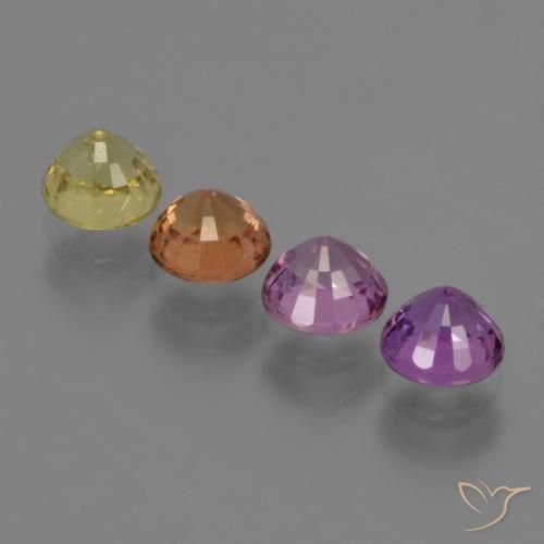 Gemme di Zaffiro Multicolore naturale da 2.37 ct, Rotondo, VS