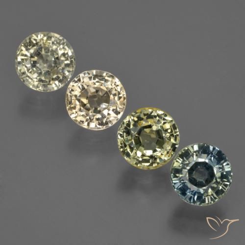 Gemme di Zaffiro Multicolore naturale da 3.96 ct, Rotondo, VS
