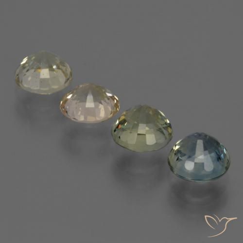 Gemme di Zaffiro Multicolore naturale da 3.96 ct, Rotondo, VS